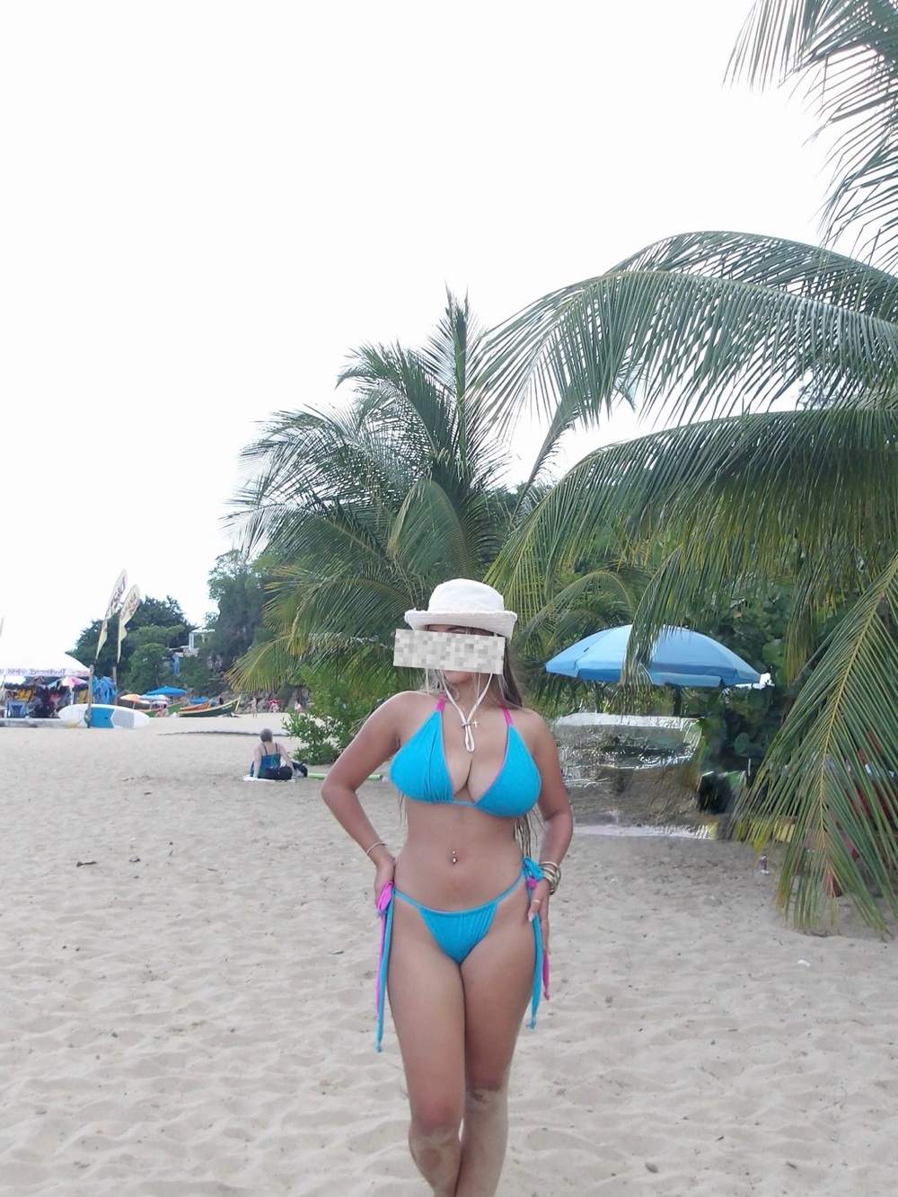 Turquoise Tie-Side Triangle Bikini Top & Bottom - Brand Unspecified